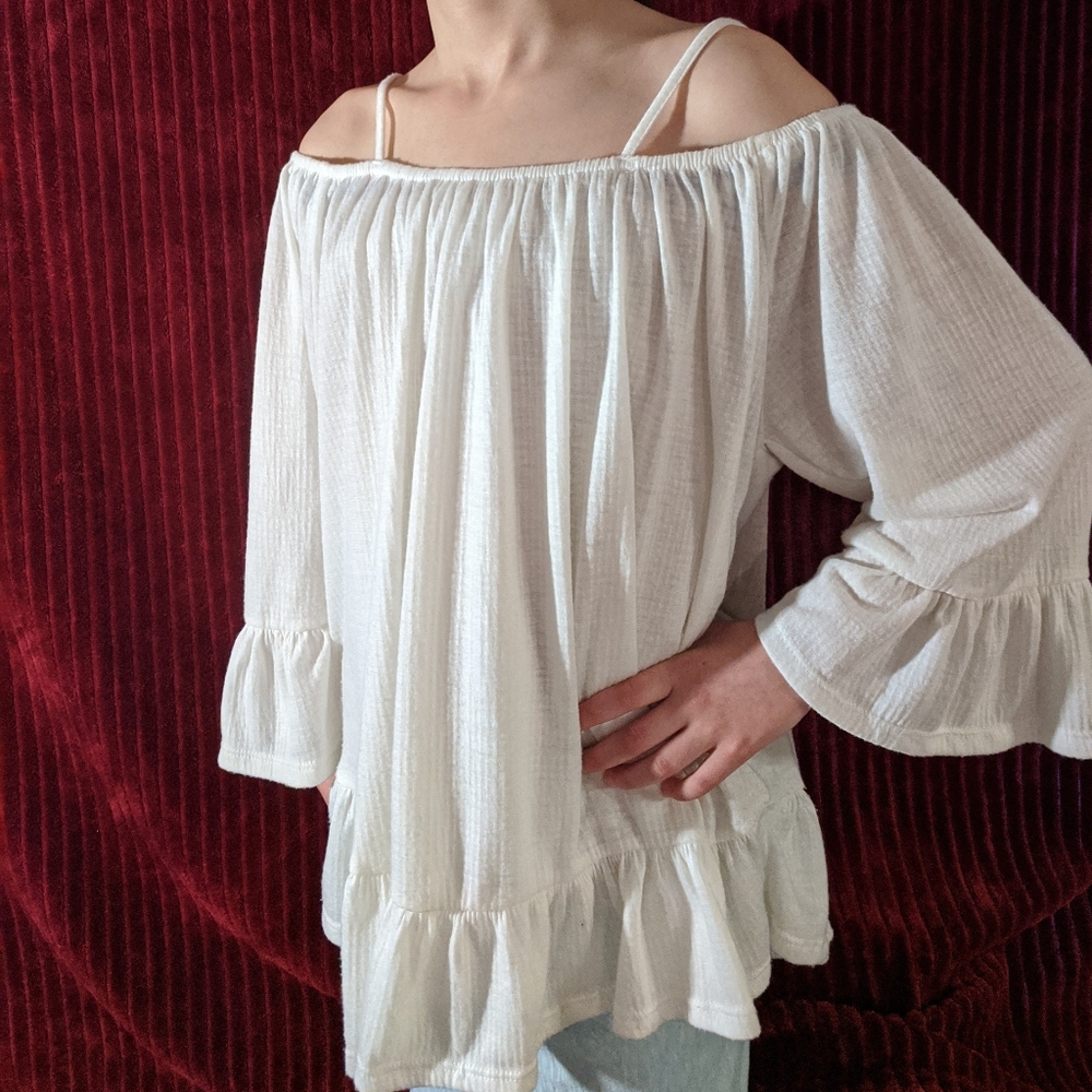 Thyme & Honey Off Shoulder Spaghetti Strap Top
